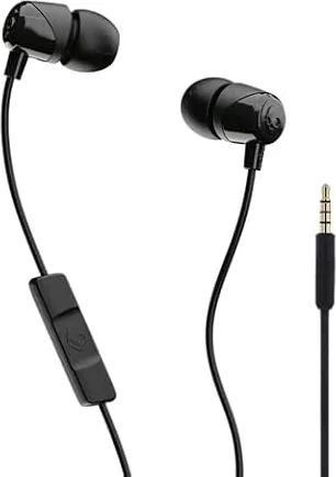 Skullcandy Jib Wired Earbuds with 3.5mm AUX Plug - Black | 3.5mm Wired Earbuds, In-Ear Headphones, Noise Isolating Fit, In-Line Microphone Call and Track Control, Travel Ready
