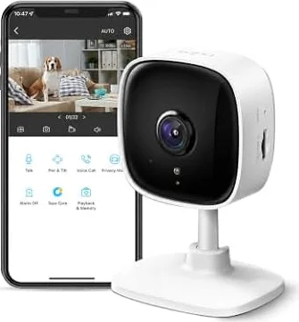Tapo 1080P Indoor Security Camera, Baby Monitor, Dog Camera, Wired, C100 | Motion Detection, 2-Way Audio, Siren, Night Vision, Cloud & SD Card Storage, Works w/Alexa & Google Home