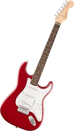 Fender Squier Debut Stratocaster Beginner Electric Guitar, Dakota Red Matte | Starter electric guitar, 2-year warranty, free lessons included, matte finish, Squier Stratocaster