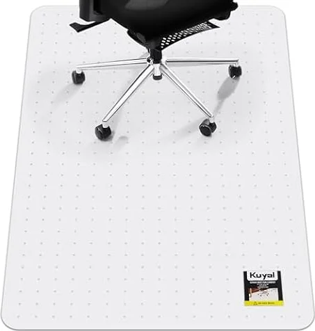 Kuyal Office Chair Mat for Carpet, Clear Heavy Duty Computer Chair Mat | 32‘’x48‘’, Under Desk Protector Carpeted Floors Mat, Easy Chair Movement,Ship Flat