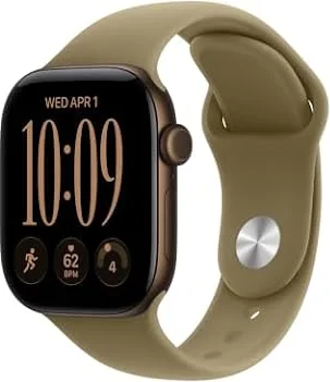 Apple Watch Series 12 GPS 42mm Smartwatch | Dark Bronze Aluminum Case, Olive Sport Band - S/M. Health + Fitness + Sleep Tracking, Heart Rate, Safety