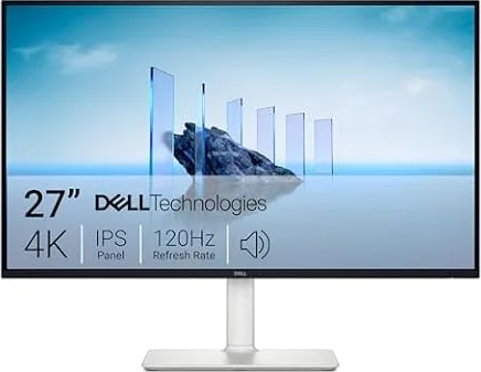 Dell 27 Monitor S2725QS, 4K UHD IPS, 120Hz, 5ms, FreeSync Premium | 350 cd/m2 Brightness, 1,500:1 Contrast, 99% sRGB, Anti-Glare, HDMI, DisplayPort, USB‑C, Height Adjustable, Swivel, Pivot