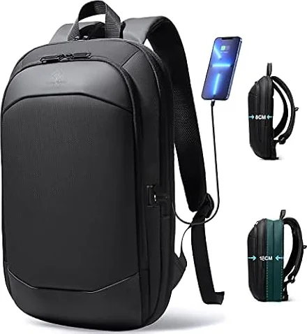 hk Business Backpack for Men, Slim & Expandable Backpack for 17 Inch Laptop | 900D Waterproof Travel Backpacks with USB Charger, Anti-Theft Lightweight Large Computer Bag, College Backpack for Men Women