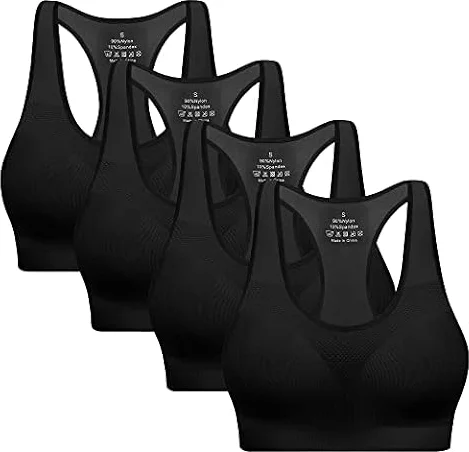 Racerback Sports Bras for Women with Pads - High Impact Athletic Tank Tops for Yoga and Workout Brassieres Bra