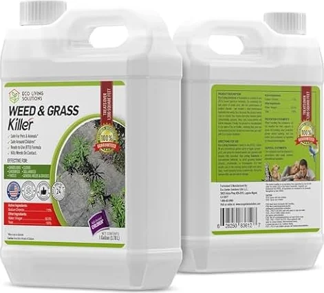 ECO Garden PRO - Organic Vinegar Weed Killer | Kid/Pet Safe | Clover Moss, Green Grass & Poison Ivy Killer for Lawns | Spray Ready Glyphosate Free Herbicide (1 Gallon)