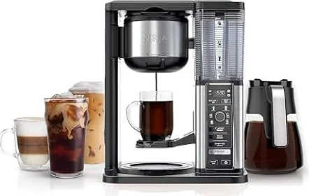 Ninja Coffee Maker, 10-Cup Carafe, Fold-Away Frother, Black, CM401 | Permanent Filter & Removable, Dishwasher Safe Reservoir, 6 Brew Styles, 8 Cup to Travel Mug to Pot Sizes