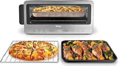 Ninja Flip Toaster Oven & Air Fryer, 8-in-1, Stainless Steel, SP151 | Air fry, bake, broil, toast, bagel, dehydrate, reheat, 1800W, Flip up & away, XL capacity