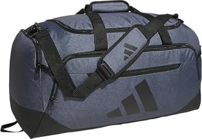 adidas Defender Duffel Bag, Twill Onix Grey/Black, OSFA | Ventilated Shoe Compartment, Adjustable Shoulder Strap, Rolls With Your Suitcase, Built To Last, Gym & Travel Ready