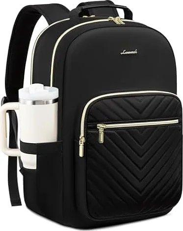 LOVEVOOK Laptop Backpack for Women 17.3 inch,Cute Womens Travel Backpack Purse,Professional Computer Bag,Waterproof Work Business College Teacher Bags Carry on Backpack with USB Port,Black