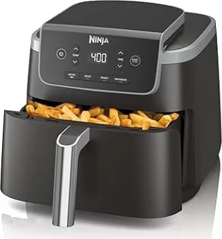Ninja Air Fryer Pro, 5 Qt, 4-in-1, Grey, AF141 | Air fry, roast, reheat, dehydrate, 1750W, 400F max, Fits 4 lbs fries, Nonstick basket, Dishwasher-safe