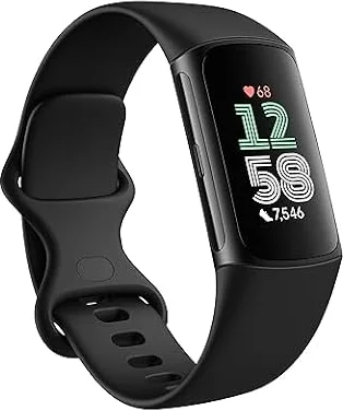 Google Fitbit Charge 6 - Fitness Tracker - Obsidian/Black | Google apps, heart rate on exercise equipment, 3-month Google Health Premium membership included, small and large bands