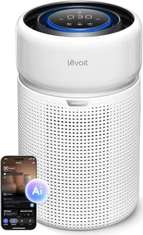 LEVOIT HEPA Air Purifier for Home Bedroom, Allergen Defense, Eleva 300X | 3-Channel Air Quality Monitor, AHAM VERIFIDE, Cover Up to 1200ft², Quiet Smart Room Purifier with AI Insight for Better Sleep