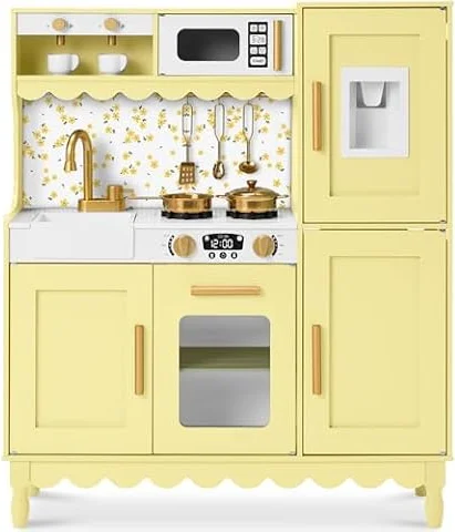 Best Choice Products Deluxe Kids Cottage Play Kitchen for Toddlers, Butter