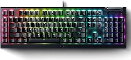 Razer BlackWidow V4 X Mechanical Gaming Keyboard, Yellow Switches, Black | Linear & Silent Switches, 6 Dedicated Macro Keys, Chroma RGB, Doubleshot ABS Keycaps, Roller & Media Controls, Snap Tap