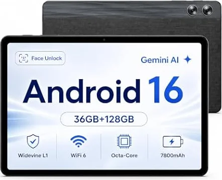 Android Tablet 11 inch with Octa-Core Processor, 36GBRAM+128GB Storage | Gemini AI, 7800mAh Battery, Fast Charging, 1280x800 IPS HD Display , Dual Camera, Face Unlock, Widevine L1, WiFi 6 BT5.4