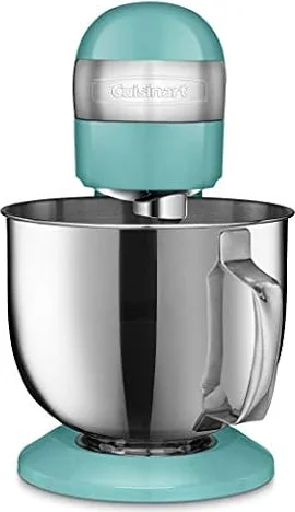 Cuisinart Stand Mixer, 12 Speed, 5.5 Quart Stainless Steel Bowl, Chef’s Whisk, Mixing Paddle, Dough Hook, Splash Guard w/ Pour Spout, Periwinkle Blue, SM-50TQNAS