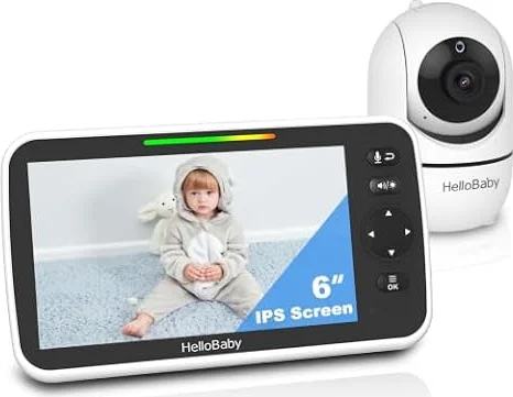 HelloBaby 6" No WiFi Video Baby Monitor with Camera Audio, 33H Battery