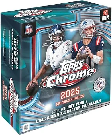 2025 Topps Chrome NFL Football - Factory Sealed - Mega Box