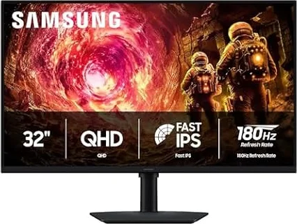 Samsung 32” Odyssey G5 (G50F) Series QHD Gaming Monitor | 180Hz, Fast IPS Panel, HDR10, NVIDIA G-Sync Compatible, 1ms (GtG), AMD FreeSync™, Adjustable Stand, LS32FG502ENXZA