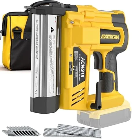 Cordless 2" Brad Nailer Compatible with DeWalt 20V Battery(No Battery), 2 in 1 Electric Nail Gun/Staple Gun,18GA Nail Gun Battery Powered with 1000 Nails/Staples for Woodworking & Home Improvement