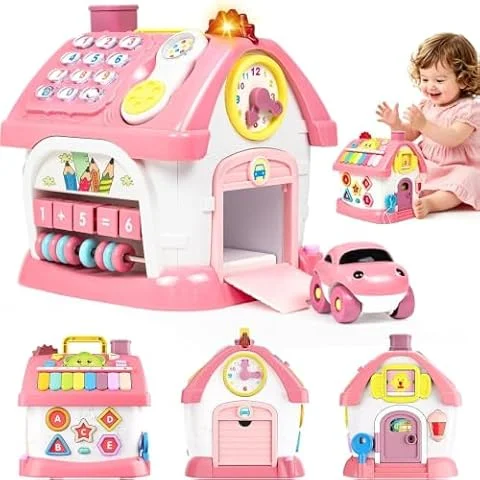 Marstone Toys for 1-2 Year Old Girls, Pink 8-in-1 Musical Learning House