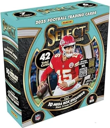 2025 Select FB Mega Box | Football cards, sports collectibles, collectible cards, trading card mega box, front-end checkout, made in USA