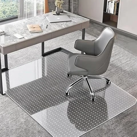 BesWin Office Chair Mat for Carpet, 30" x 48", Clear | Heavy Duty Computer Desk Chair Mat for Low Carpeted Floors, Sturdy Carpet Protector, Easy Glide and Flat Without Curling