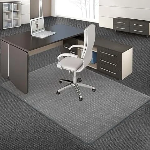 BesWin Office Chair Mat for Carpet, 48'' x 60'' | Clear, Heavy Duty Floor Mat for Low and No Pile Carpeted Floors, Sturdy Carpet Protector, Easy Glide and Flat Without Curling
