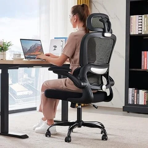 TRALT Office Chair Ergonomic Desk Chair with Lumbar Support Black, 1