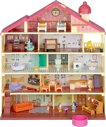 Bluey Light and Surprise Heeler House, 28 in Tall, Toy for Kids | 5-story toy house with 10+ play areas, 30+ pieces, 3 surprise accessories, plus Bluey, Bingo, Bandit and Chilli