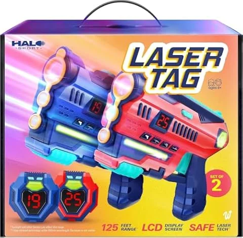Laser Tag Set of 2 - Gifts for 8 9 10 11 12 13 Year Old Boy Gifts Birthday | Toys for Boys Ages 8-12 Years - Teens Boys Toys Age 8-10 Years Gift - Lazer Tag Guns & Vests